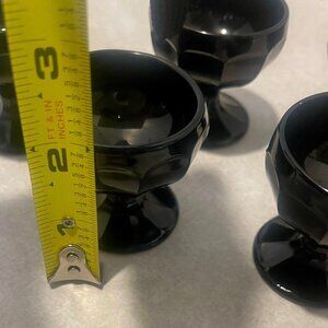 SET OF 5 BLACK AMETHYST SHOT GLASSES 2" - NO CHIPS OR CRACKS